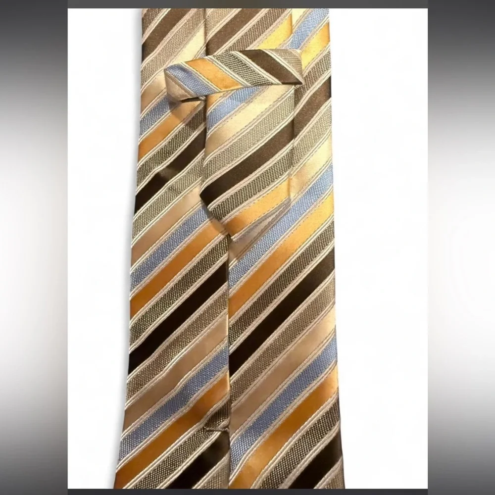 Blue Gold Striped Neck Tie vintage